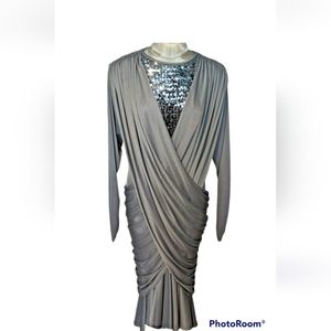 Nancy Bracoloni for VIJAK Sequin Embellished Bodycon Dress No size Bust 36"